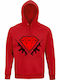 Hoodie Unisex, Organic " Diamond Guns ", Red