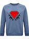 Sweatshirt Unisex, Organic " Diamond Guns ", Blue