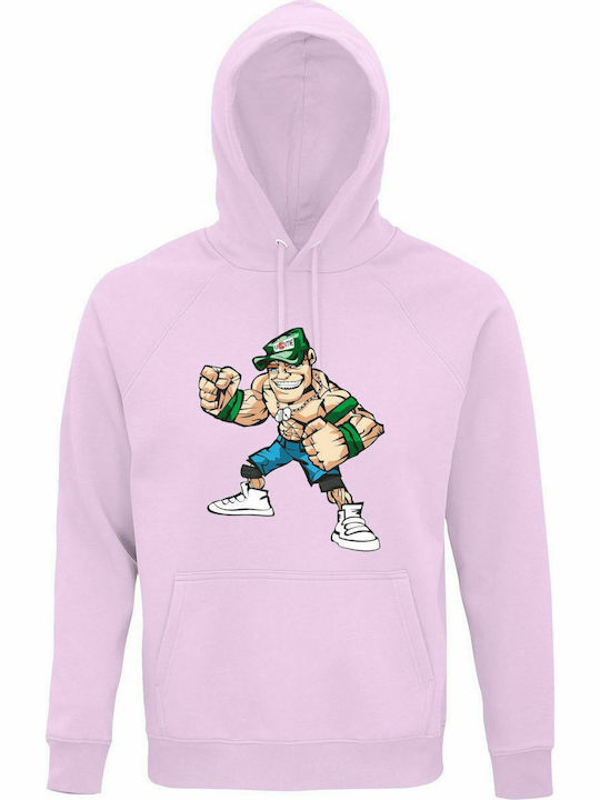 Hoodie Unisex, Organic " John Cena ", Creamy Pink