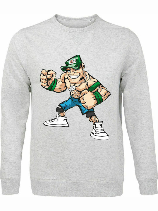 Sweatshirt Unisex, Organic " John Cena ", Ash