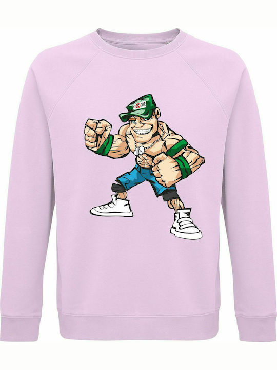 Sweatshirt Unisex, Bio " John Cena ", Cremig Rosa