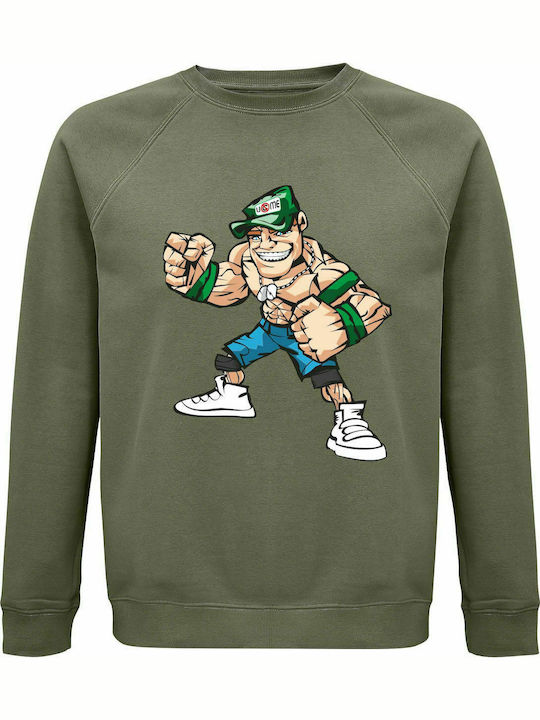 Sweatshirt Unisex, Organic " John Cena ", Khaki