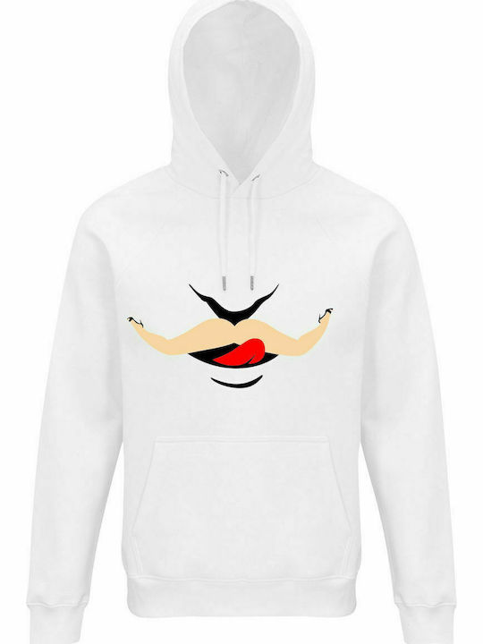 Unisex Hoodie, Organic " Kinky Lover ", White