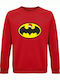 Sweatshirt Unisex, Bio " Batman liebt Weihnachten ", Rot