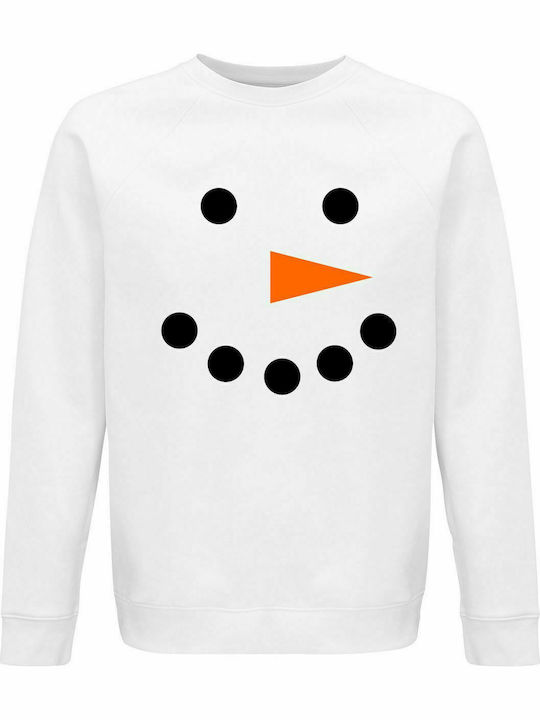 Sweatshirt Unisex, Organic " Snoawman ", White