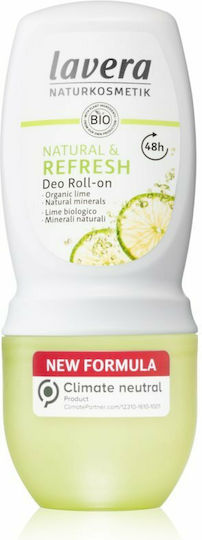 Lavera Natural & Fresh Deodorant Organic Lime & Natural Minerals Φυσικό Αποσμητικό 48h σε Roll-On Χωρίς Αλουμίνιο 50ml