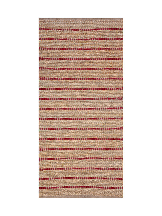 Nef-Nef Homeware Cherry Rug Rectangular from Jute Natural / Red