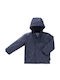 Waterproof Kids' Casual Jacket Short with Hood Navy Blue