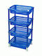 Viosarp Viosarp Küchenregal Kunststoff 4 Ebenen Blau 30x20x75cm