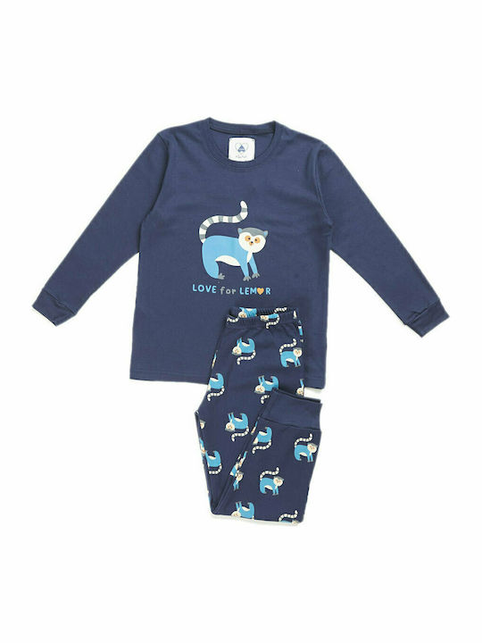 Cotton Mania Pijama pentru copii De iarnă De bumbac Albastru