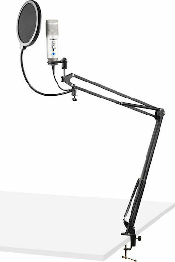 Vonyx CM320 Σετ Πυκνωτικό Μικρόφωνο Shock Mounted για Studio Set σε Ασημί Χρώμα