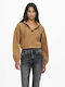 Only Short Women's Cardigan with Zipper Rust