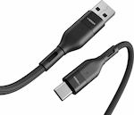 Veger AC02 Braided USB 2.0 Cable USB-C male - USB-A male Μαύρο 1.2m