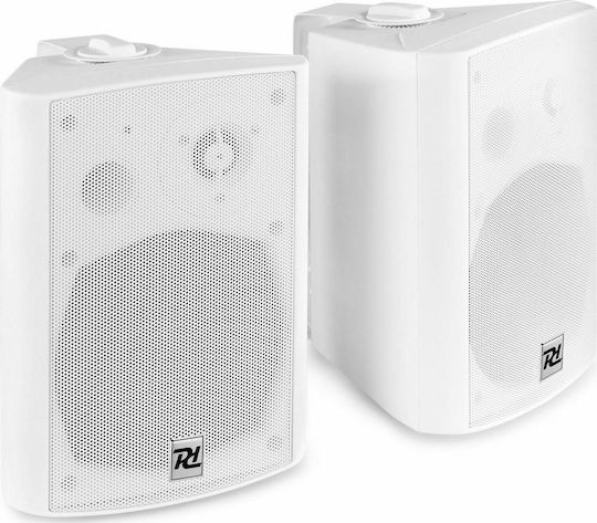 Power Dynamics DS65MW Self-powered Wall-mounted Speakers with Bluetooth (Pair) 22x30x24cm White