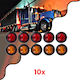 GloboStar Truck Volume Lights 10pcs Truck Volume Lights SMD 5730 1W 24V Waterproof IP65 24V - Red 85308