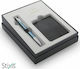 Parker I M Premium CT Blue Grey Ballpoint Desk Set 2 Pieces