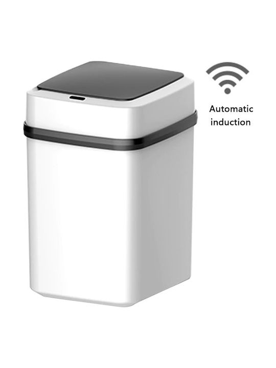 Plastic Waste Bin with Sensor 10lt White