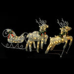 vidaXL Christmas Metal Illuminated Reindeer Figure Gold