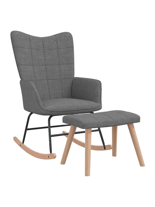 Schaukelstuhl mit Fußhocker Dark Grey 61x78x98cm