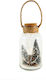 Hängendes Ornament Flasche Glas Weiß Beleuchtet 10x10cm LED Großes WEIHNACHTS Glasgefäß Warmweiß