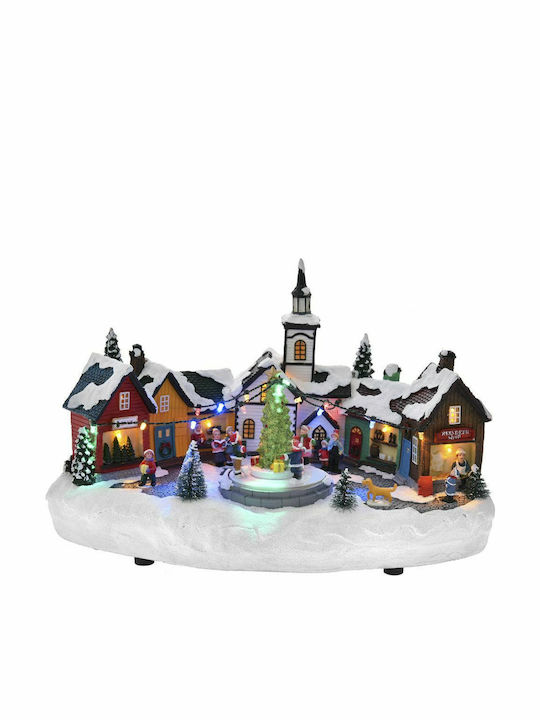 Iliadis Christmas Illuminated Decorative Village with Battery with Music and Movement 36x26x22cm.