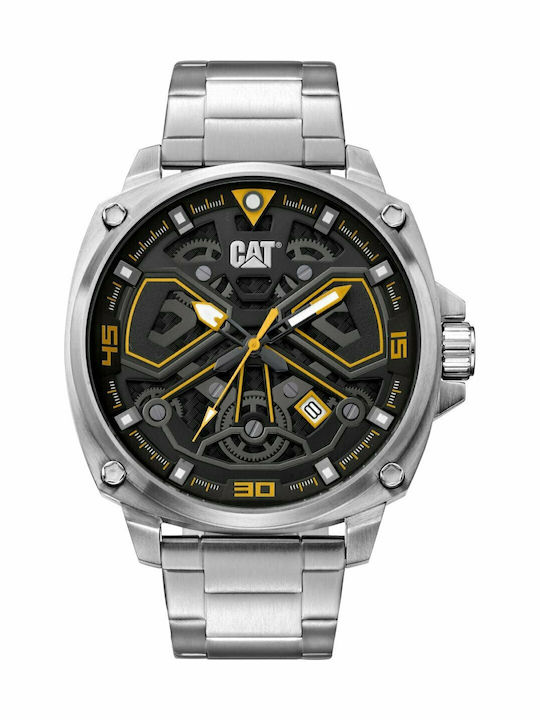 CAT Tokyo Ανδρικό Ρολόι 44mm Μπαταρίας με Ασημί...