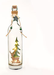 Aca Leuchtend Weihnachtsfigur Glas Dekorativ Vase Transparent Batterie 30x7x7cm