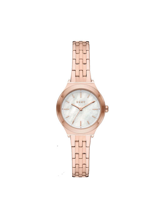 DKNY Parsons Watch with Pink Gold Metal Bracelet