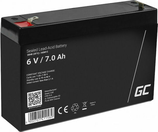 Green Cell Baterie UPS cu Capacitate 7Ah și Tensiune 6V AGM12 1buc