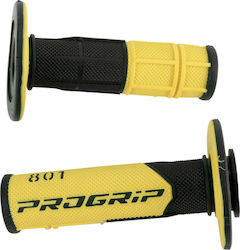 Pro Grip Motorcycle Grips Mx Double Density Offroad 801 Closed End Black/Yellow in Yellow Colour