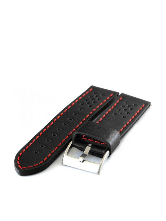 Diloy Straps Δερμάτινο Λουράκι Μαύρο 24mm