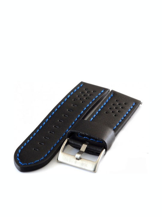 Diloy Straps Δερμάτινο Λουράκι Μαύρο 24mm