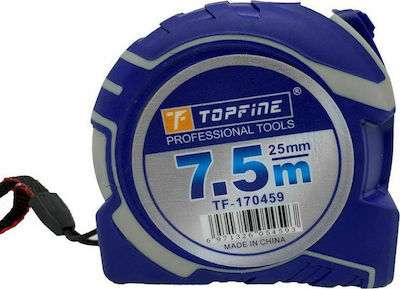 Topfine Banda de măsurat cu resetare automată 25mm x 7.5m