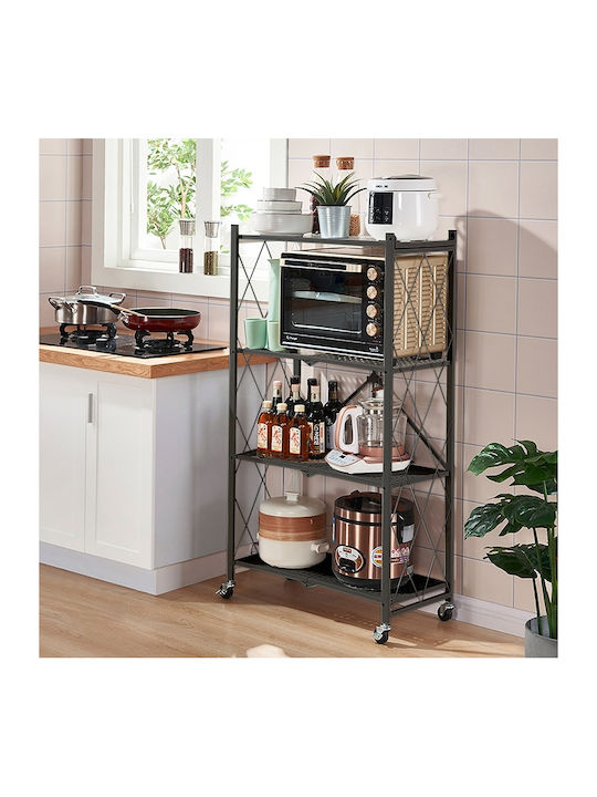 Metallic Outdoor Shelving Unit with 4 Shelves B...