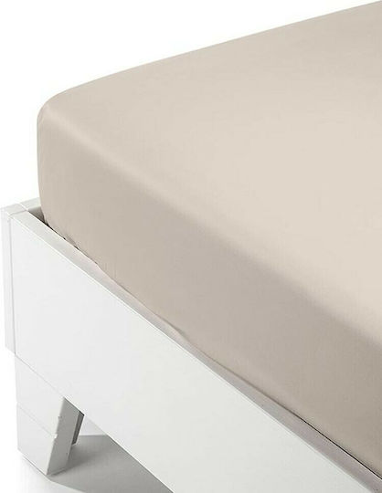 Sunshine Sheet King Size with Elastic 180x200+35cm. Satin Beige