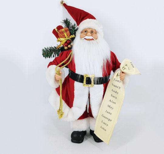 Dekorativer Weihnachtsmann Rot aus Stoff 45cm Saint Nicholas