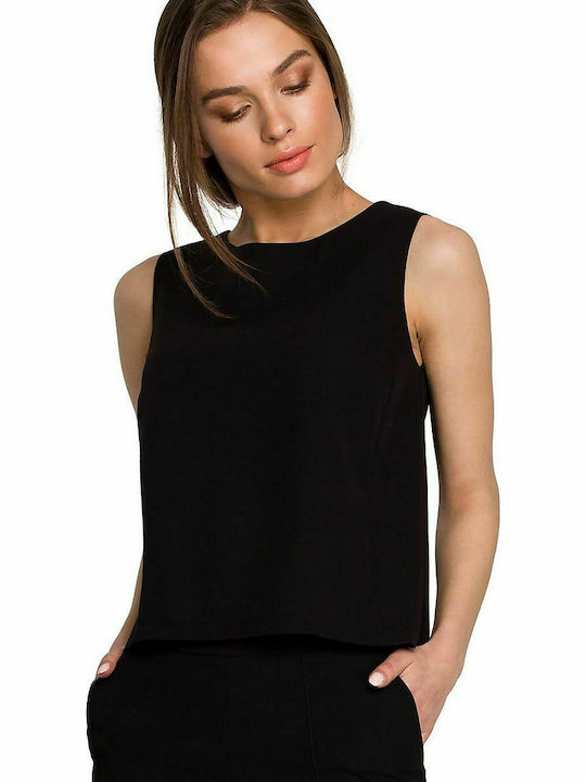 Stylove S257 Sleeveless Women's Summer Blouse Black 154104