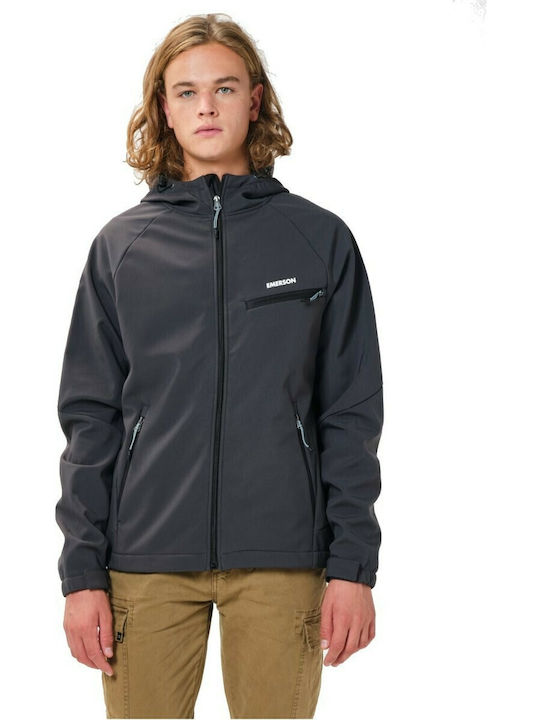 Χειμωνιάτικο Μπουφάν Softshell Αδιάβροχο και Αντιανεμικό Dark Grey