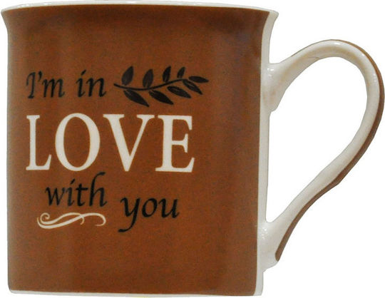 Ankor Love Becher aus Porzellan Braun 325ml