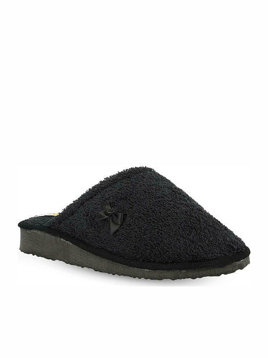 Kolovos Frottee Winter Damen Hausschuhe Schwarze