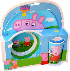 Barbo Toys Feeding Set Peppa Pig made of Melamine Blue 3pcs