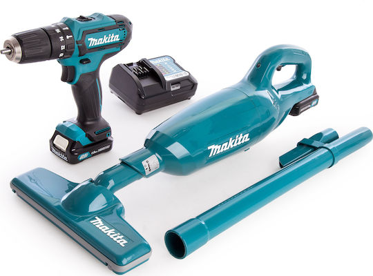 Makita CLX214X1 Set Bohrschrauber & Besen 10.8V mit 2 Batterien 1.5Ah