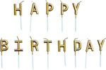 Happy Birthday Birthday Candle Happy Birthday in Gold Color ISC53891