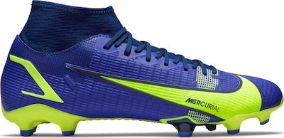 Nike Mercurial Superfly 8 Academy MG Ψηλά Ποδοσφαιρικά Παπούτσια με Τάπες Μπλε