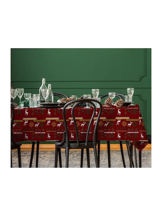 Mc Decor Christmas Tablecloth Fabric Red L180xW...