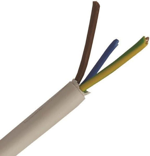 Eurolamp Καλώδιο Ρεύματος τύπου NYM με Διατομή 3x1.5mm² σε Λευκό Χρώμα 1m