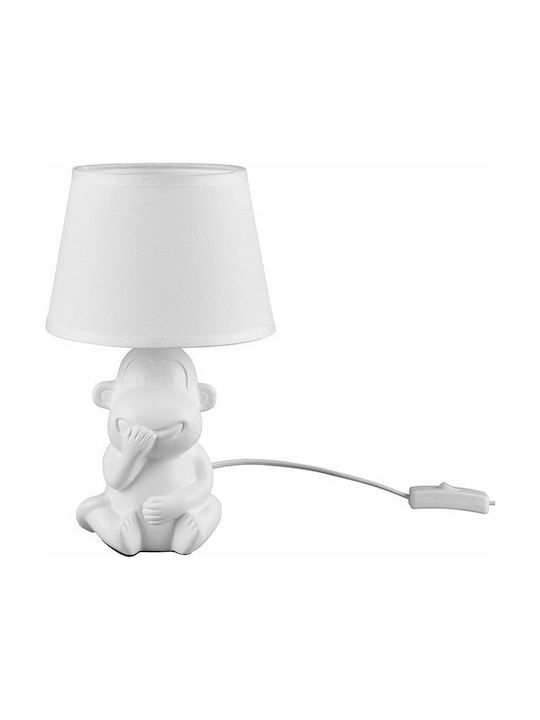 Trio Lighting Abu Ceramic Table Lamp for Socket E14 with White Shade and Base