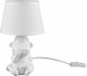 Trio Lighting Abu Ceramic Table Lamp for Socket E14 with White Shade and Base