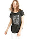 Γυναικείο T-shirt Ριγέ Γκρι