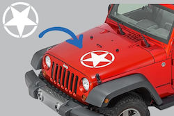 Car Stickers Jeep Wrangler Star Sticker in White Color 1pcs